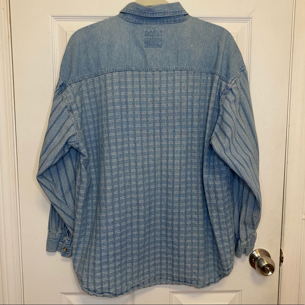 Aztec Boho Chambray Button Down Top - image 5